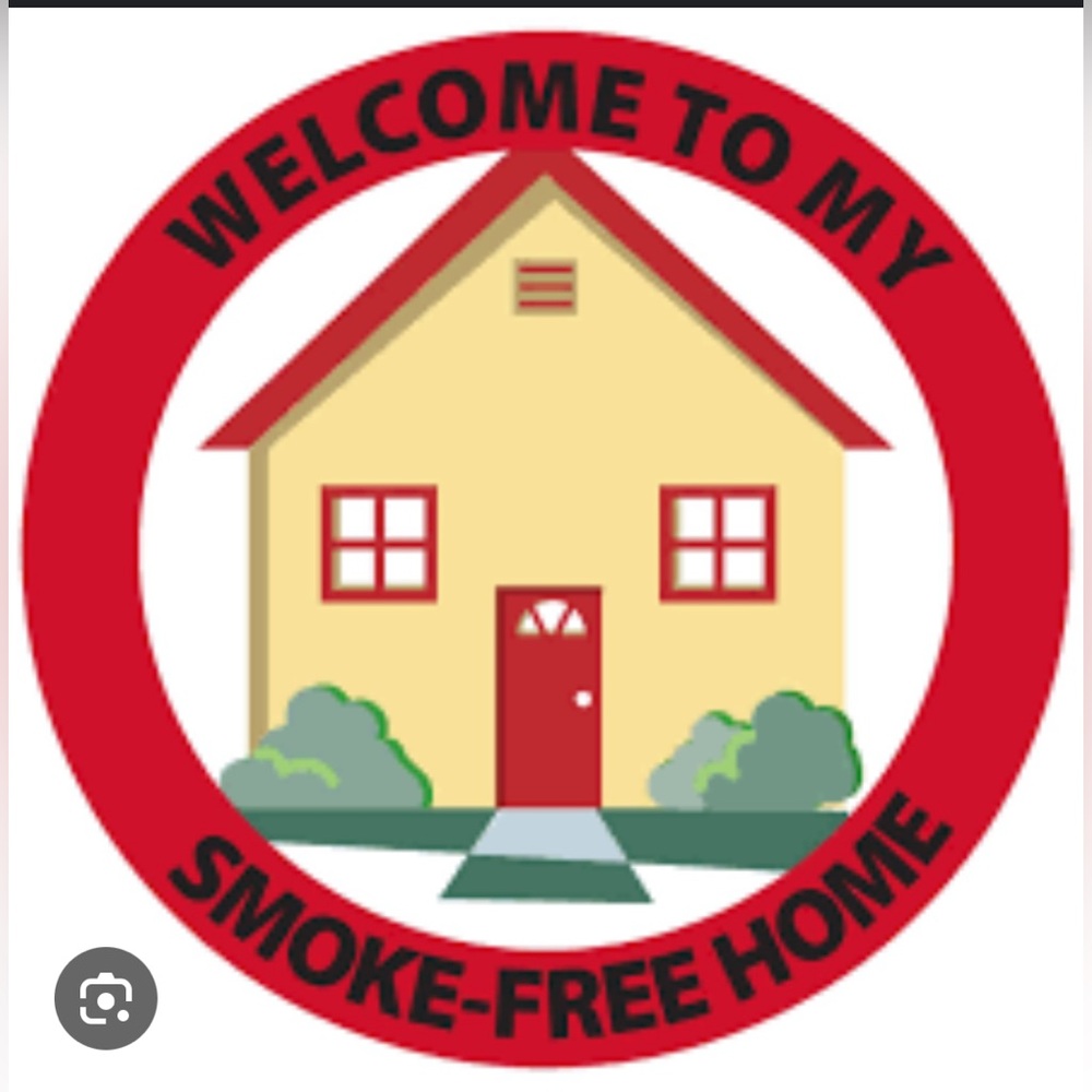 Unique Vintage Red and Yellow Smoke-Free Home Art